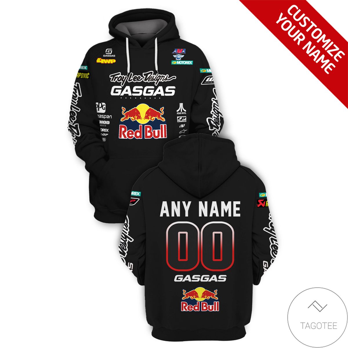 Personalized Gas Gas Red Bull Branded Unisex 3D Hoodie Personalized Gas Gas Red Bull Branded Unisex 3D Hoodie