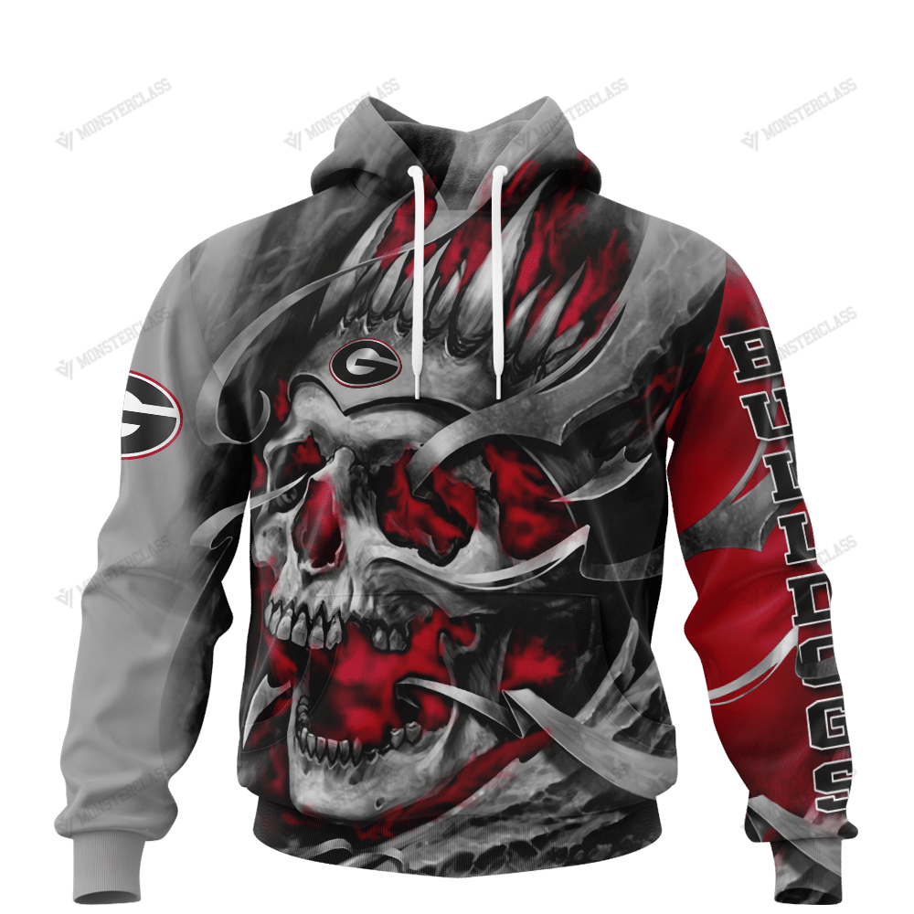Personalized Georgia Bulldogs Custom Skull Jersey Hoodie Personalized Georgia Bulldogs Custom Skull Jersey Hoodie