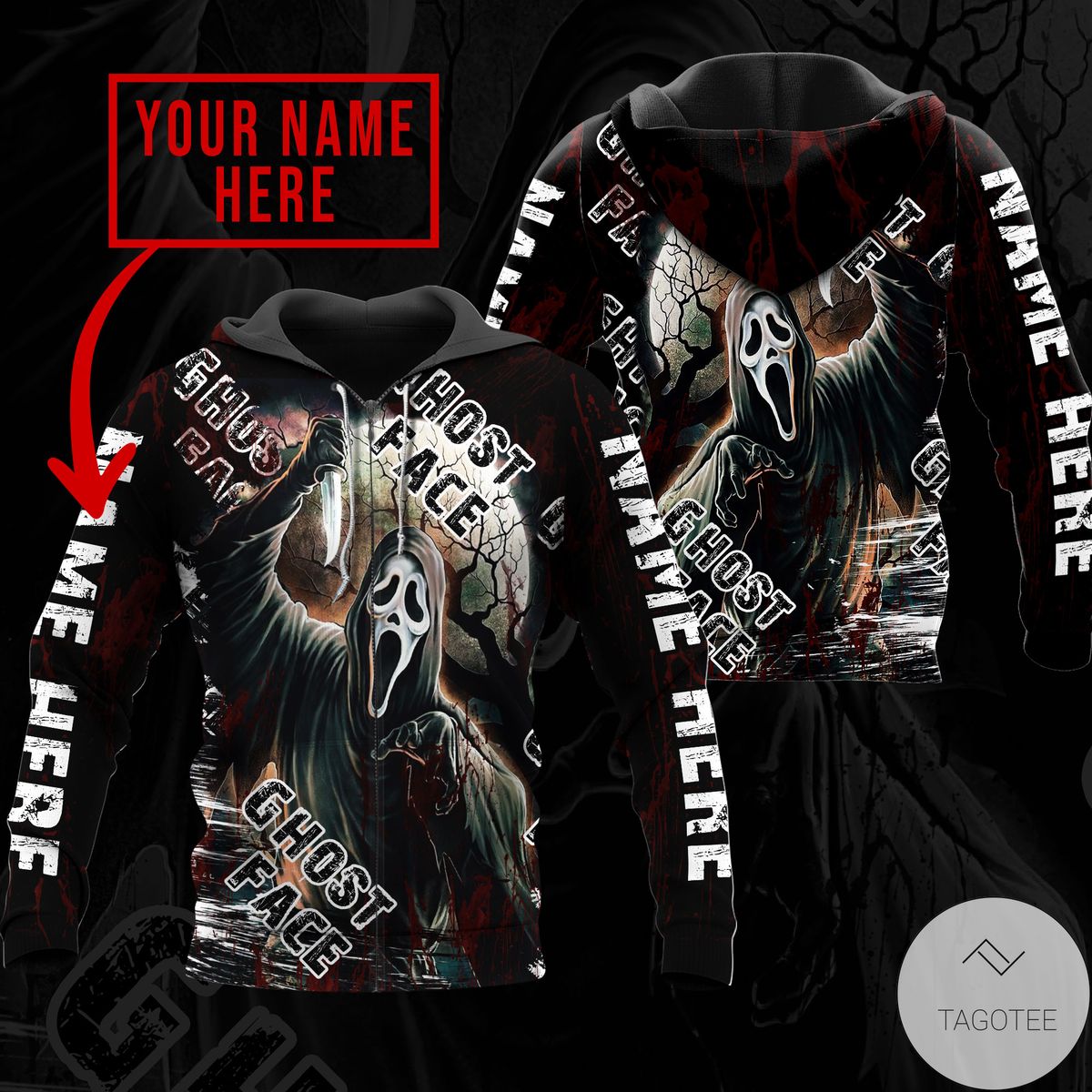 Personalized Ghost Face Scream Hoodie Personalized Ghost Face Scream Hoodie