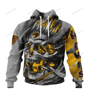 Personalized Hawthorn Hawks Custom Skull Jersey Hoodie