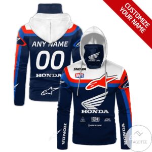 Personalized Honda Branded Navy Mask Hoodie