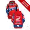 Personalized Honda Racing Wsbk Unisex Red 3D Hoodie