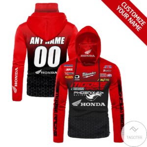 Personalized Honda Red Gaiter Mask Hoodie