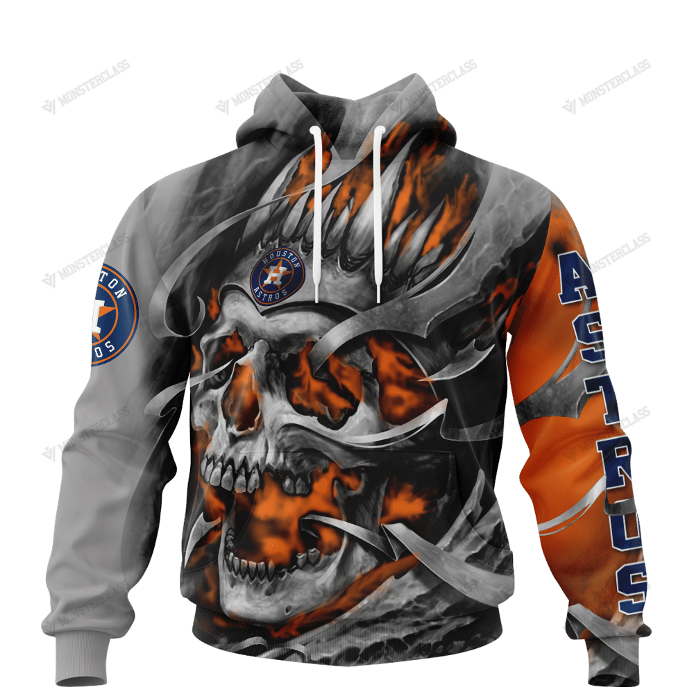 Personalized Houston Astros Custom Skull Jersey Hoodie Personalized Houston Astros Custom Skull Jersey Hoodie