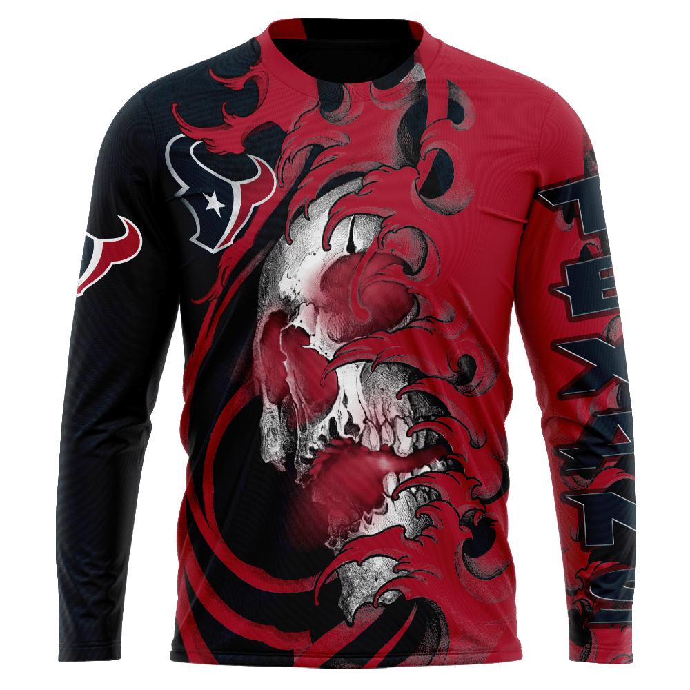 Personalized Houston Texans Japanese Style Skull Custom Jersey 3D Shirt Personalized Houston Texans Japanese Style Skull Custom Jersey 3D Shirt