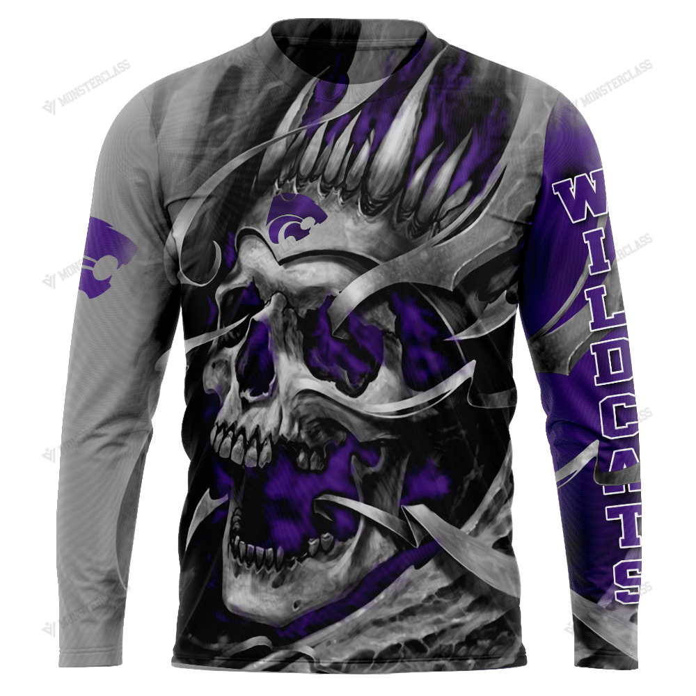 Personalized Kansas State Wildcats Skull Custom 3D Shirt Personalized Kansas State Wildcats Skull Custom 3D Shirt