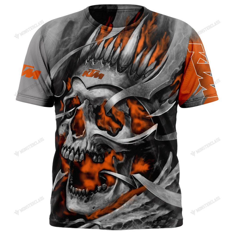 Personalized Ktm Sportmotorcycle Ag Skull Custom 3D Shirt Personalized Ktm Sportmotorcycle Ag Skull Custom 3D Shirt