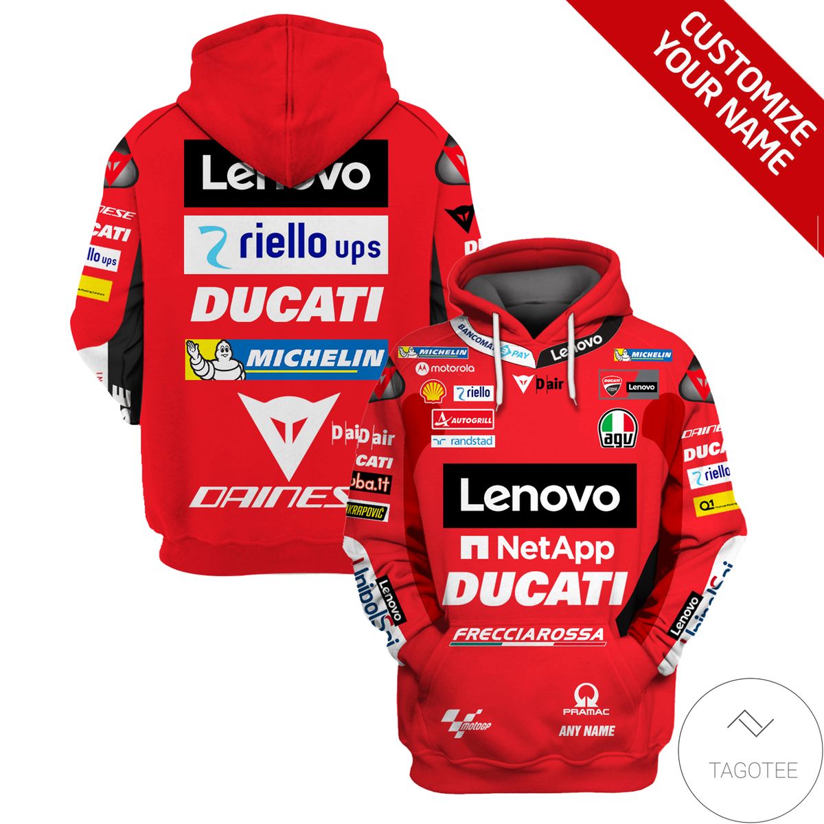 Personalized Lenovo Netapp Ducati Branded Unisex 3D Hoodie Personalized Lenovo Netapp Ducati Branded Unisex 3D Hoodie