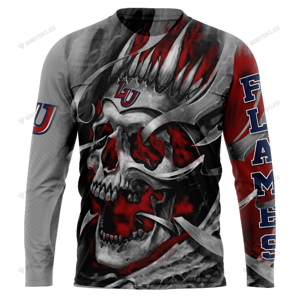 Personalized Liberty Flames Custom Skull Jersey Hoodie Personalized Liberty Flames Custom Skull Jersey Hoodie