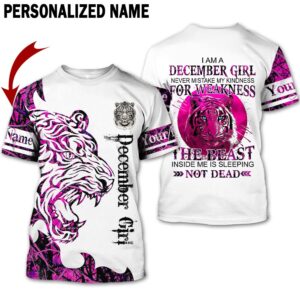Personalized Lion December Girl Custom 3D Shirt
