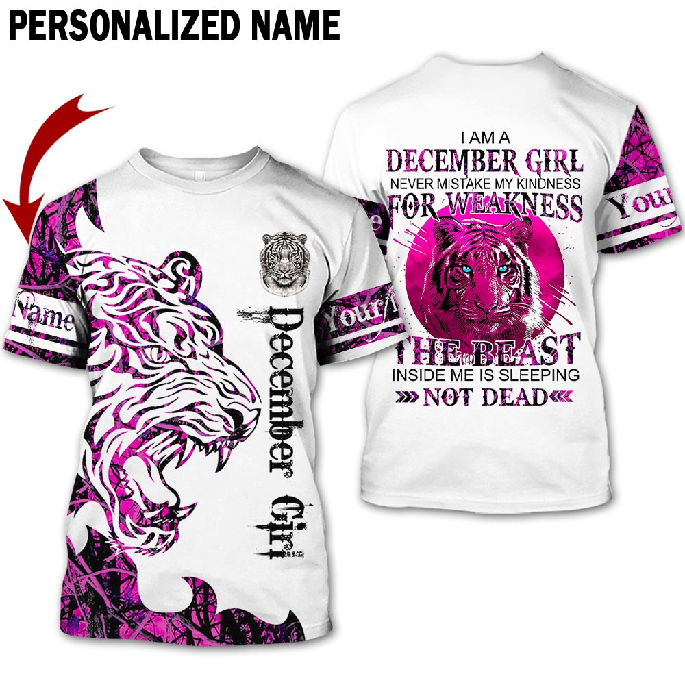 Personalized Lion December Girl Custom 3D Shirt Personalized Lion December Girl Custom 3D Shirt