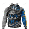Personalized Los Angeles Chargers Custom Skull Jersey Hoodie