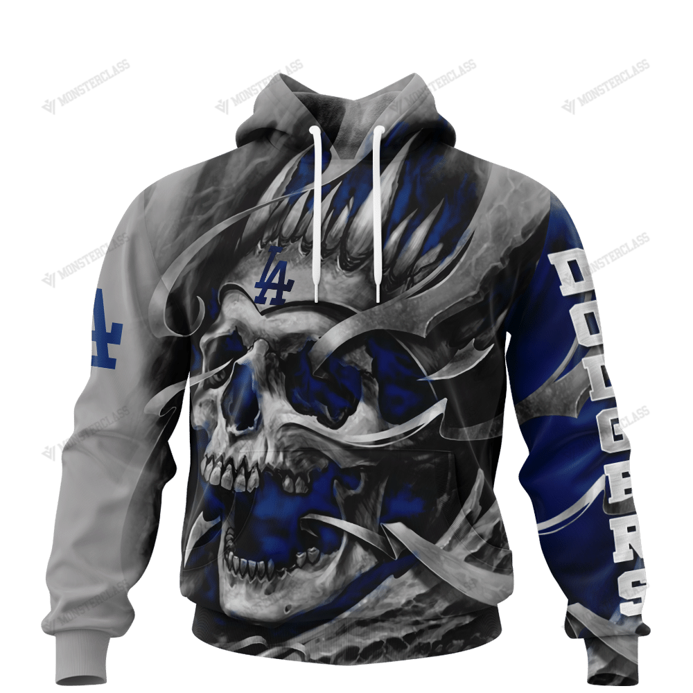 Personalized Los Angeles Dodgers Custom Skull Jersey Hoodie Personalized Los Angeles Dodgers Custom Skull Jersey Hoodie