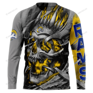 Personalized Los Angeles Rams Custom Skull Jersey Hoodie