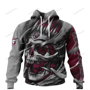 Personalized Manly Warringah Sea Eagles Custom Skull Jersey Hoodie