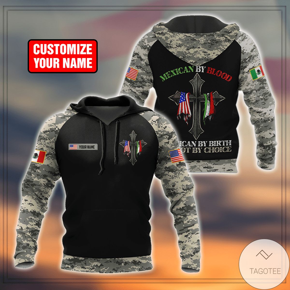Personalized Mexican By Birth American By Choice 3D Hoodie Personalized Mexican By Birth American By Choice 3D Hoodie