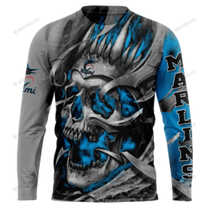 Personalized Miami Marlins Custom Skull Jersey Hoodie