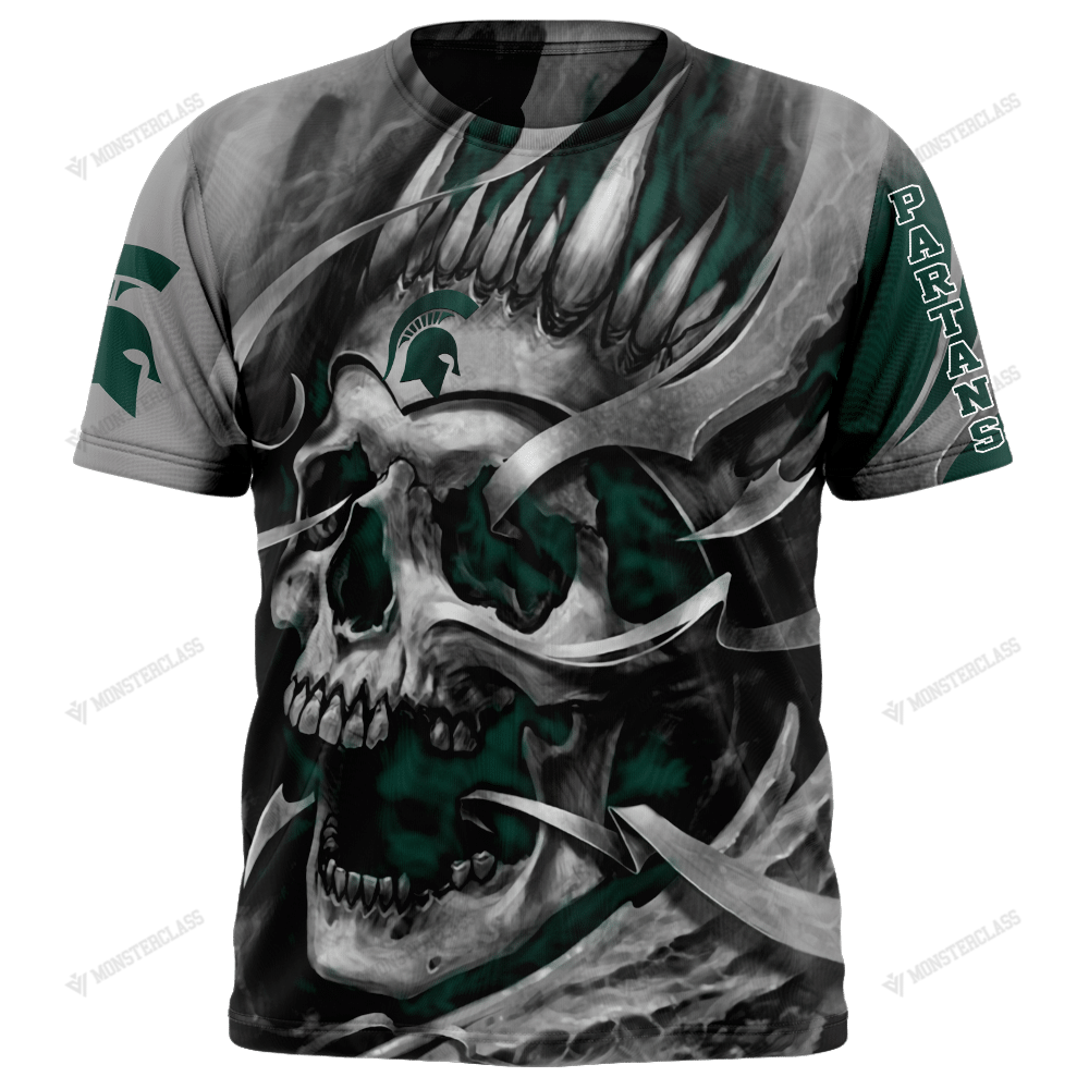 Personalized Michigan State Spartans Skull Custom 3D Shirt Personalized Michigan State Spartans Skull Custom 3D Shirt