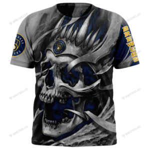Personalized Milwaukee Brewers Custom Skull Jersey Hoodie