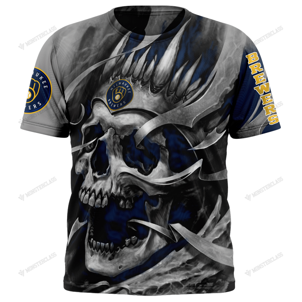 Personalized Milwaukee Brewers Custom Skull Jersey Hoodie Personalized Milwaukee Brewers Custom Skull Jersey Hoodie