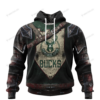 Personalized Milwaukee Bucks Custom 3D Warriors Jerseys Hoodie