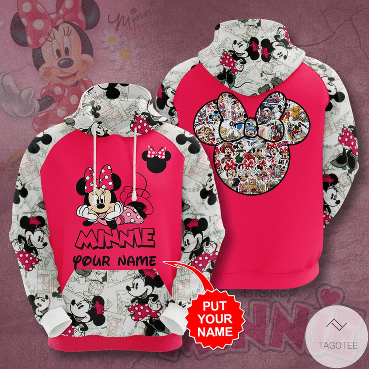 Personalized Minnie 3D Hoodie Personalized Minnie 3D Hoodie