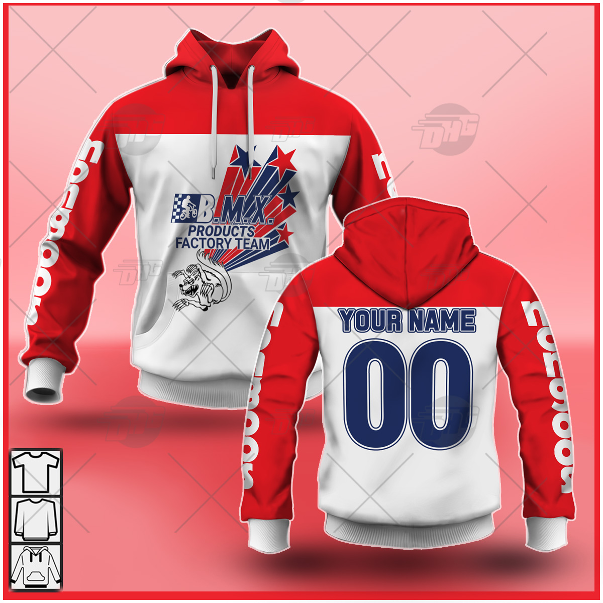 Personalized Mongoose Racing Team Bmx 70S/80S Red White 3D Shirt Personalized Mongoose Racing Team Bmx 70S/80S Red White 3D Shirt