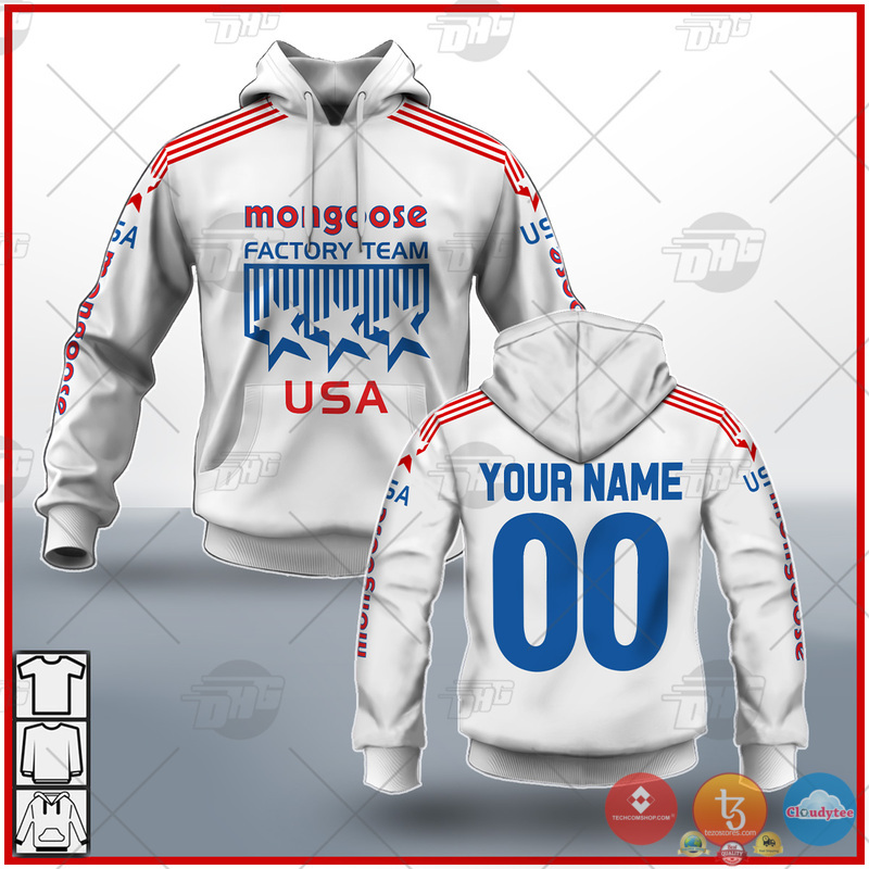 Personalized Mongoose Racing Team Bmx White 3D Shirt Personalized Mongoose Racing Team Bmx White 3D Shirt