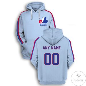 Personalized Montreal Expos Branded Unisex 3D Hoodie