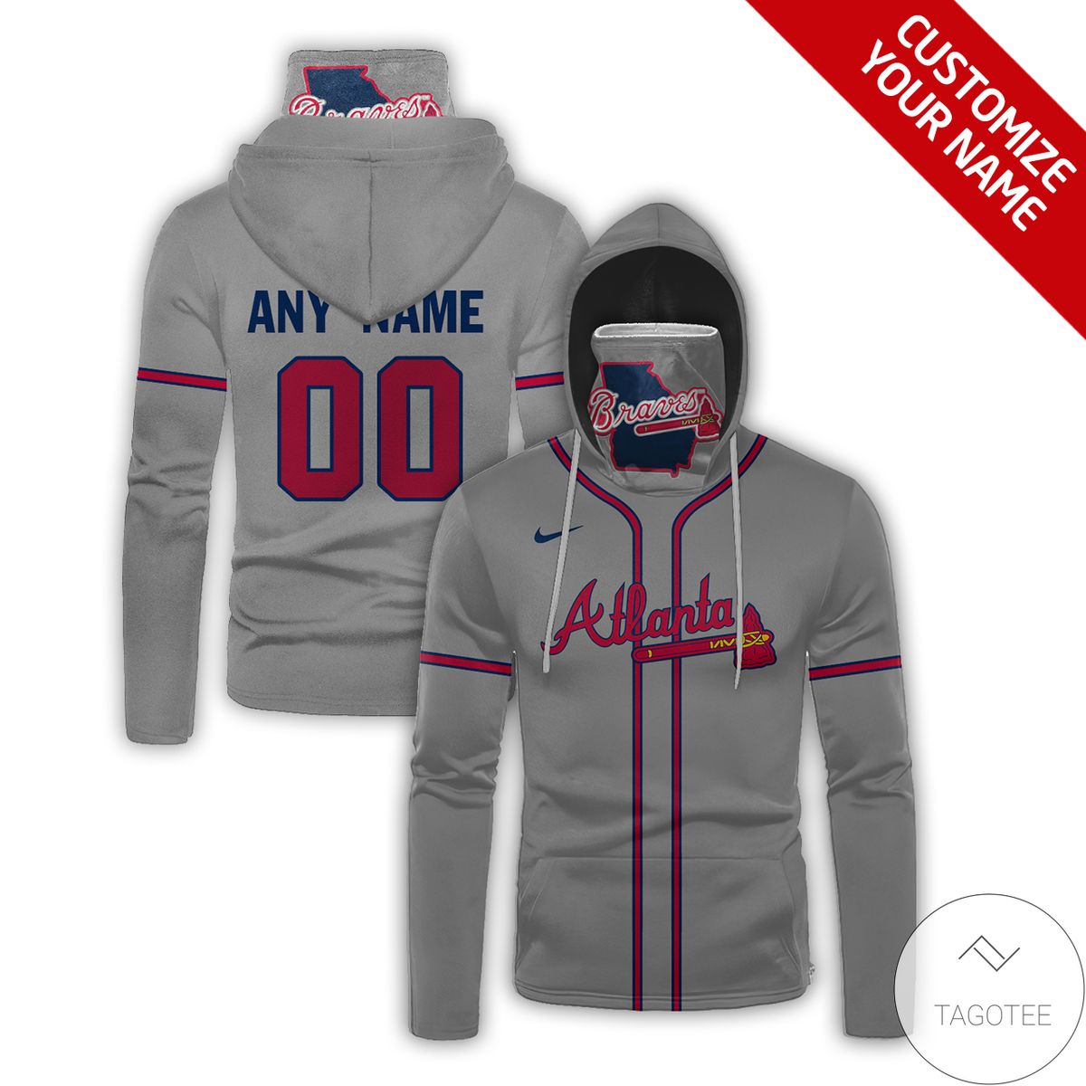 Personalized Name And Number Atlanta Braves Gaiter Mask Hoodie Personalized Name And Number Atlanta Braves Gaiter Mask Hoodie