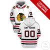 Personalized Name And Number Chicago Blackhawks Branded 3D Hoodie