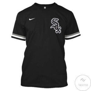 Personalized Name And Number Chicago White Sox Black All Over Print T-Shirt