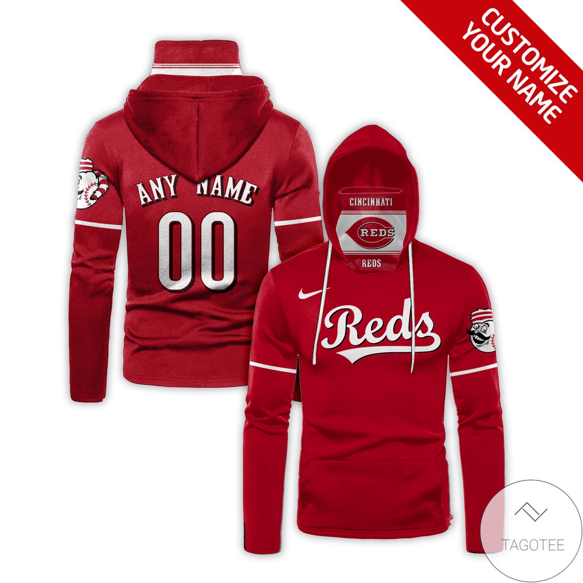 Personalized Name And Number Cincinnati Reds Gaiter Mask Hoodie Personalized Name And Number Cincinnati Reds Gaiter Mask Hoodie