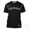 Personalized Name And Number Colorado Rockies Black All Over Print T-Shirt