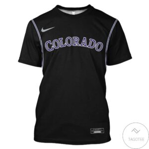 Personalized Name And Number Colorado Rockies Black All Over Print T-Shirt