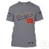 Personalized Name And Number Dodgers Grey All Over Print T-Shirt