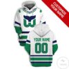 Personalized Name And Number Hartford Whalers Branded Team 3D Hoodie
