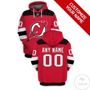 Personalized Name And Number New Jersey Devils Branded 3D Hoodie