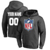 Personalized Name And Number Nfl Pro Line By Fanatics Branded Heathered Charcoal Nfl Shield Primary Logo Pullover Hoodie -Boom Customer