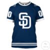 Personalized Name And Number San Diego Navy All Over Print T-Shirt