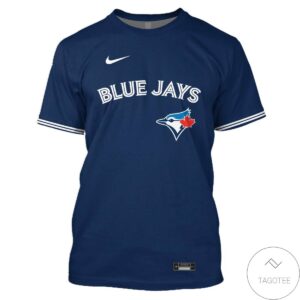 Personalized Name And Number Toronto Blue Jays Navy All Over Print T-Shirt