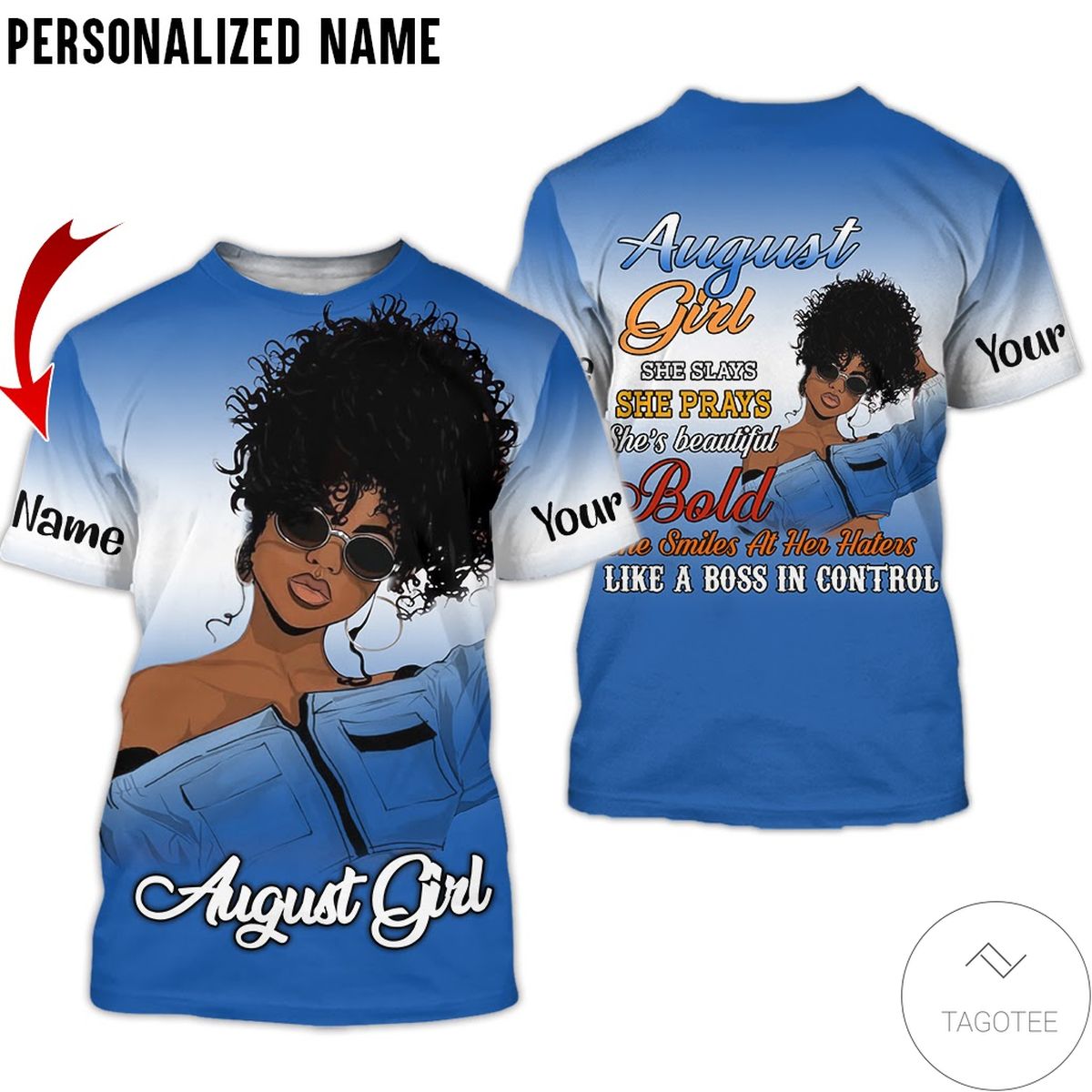 Personalized Name August Girl She Slay She Pray She Beautiful All Over Print Hoodie Personalized Name August Girl She Slay She Pray She Beautiful All Over Print Hoodie