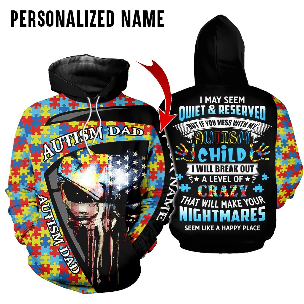 Personalized Name Autism Dad 3D All Over Print Hoodie And Shirt Personalized Name Autism Dad 3D All Over Print Hoodie And Shirt