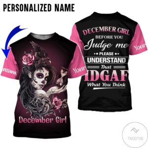 Personalized Name December Girl Before You Judge Me Please Understand Skull All Over Print Hoodie