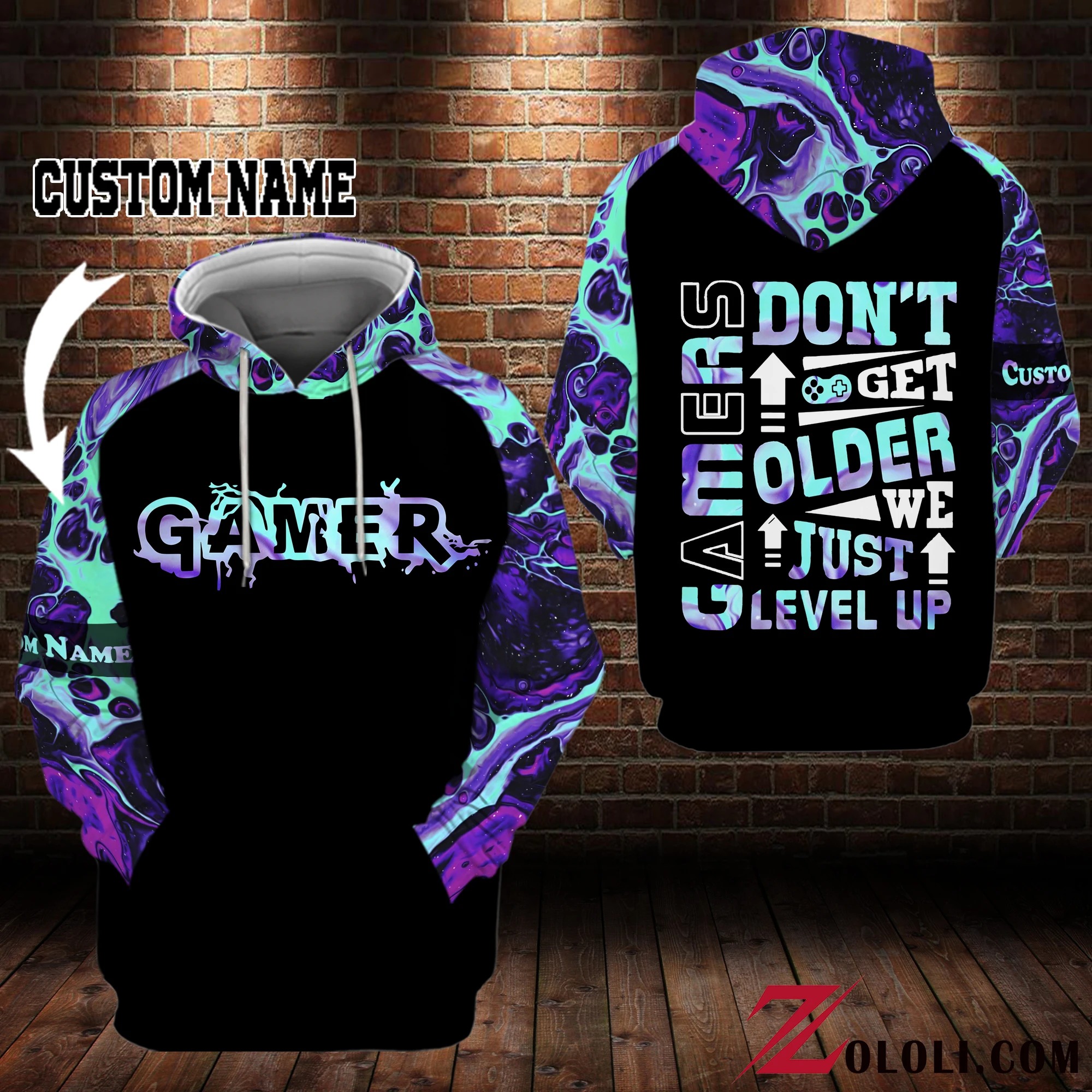 Personalized Name Gamers Don’T Get Older We Just Level Up 3D Hoodie Personalized Name Gamers Don’T Get Older We Just Level Up 3D Hoodie