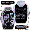Personalized Name Hologram Skull Lsd Bicycle Take A Trip 3D Hoodie