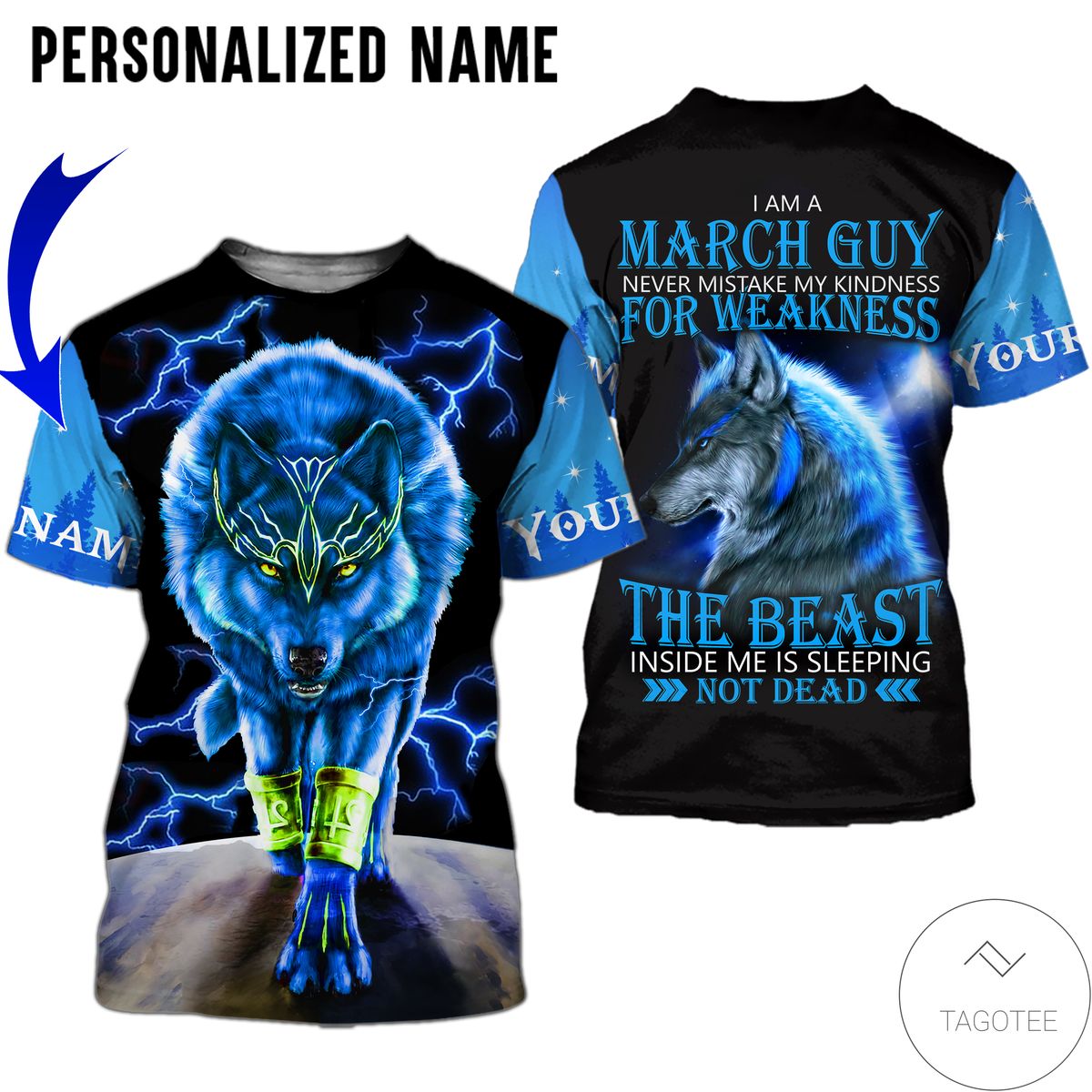 Personalized Name I’M A March Guy Never Mistake My Kindness For Weakness Wolf All Over Print Hoodie Personalized Name I’M A March Guy Never Mistake My Kindness For Weakness Wolf All Over Print Hoodie