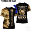 Personalized Name January Guy Skull I Am Who I Am All Over Print Hoodie