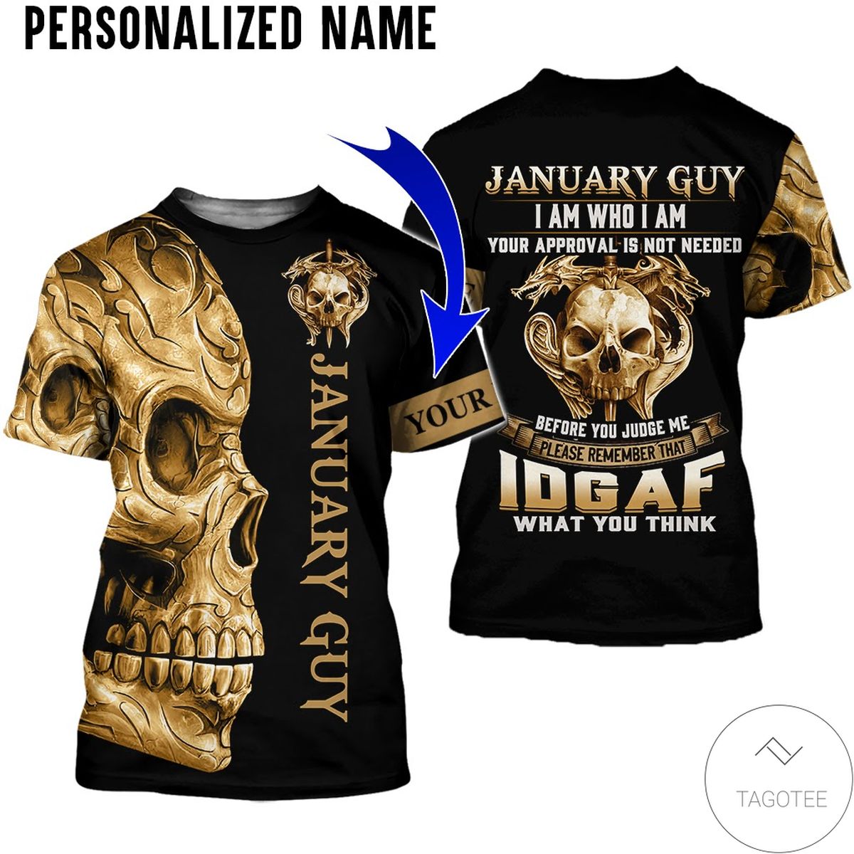 Personalized Name January Guy Skull I Am Who I Am All Over Print Hoodie Personalized Name January Guy Skull I Am Who I Am All Over Print Hoodie