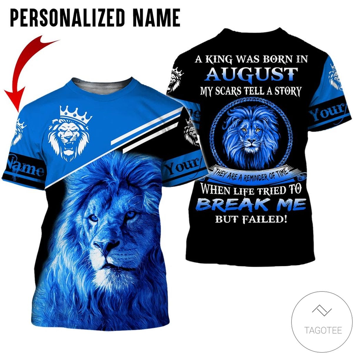 Personalized Name Lion A King Was Born In August All Over Print Hoodie Personalized Name Lion A King Was Born In August All Over Print Hoodie